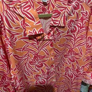 Izod Women's Red and Pink Stretch Shirt